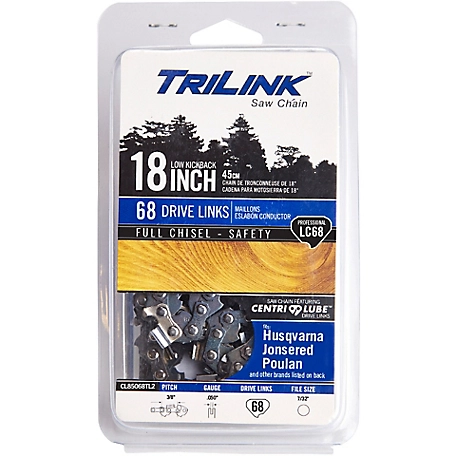TriLink Saw Chain 18 in. 68 Link Full Chisel Chainsaw Chain