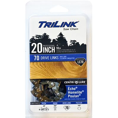 TriLink Saw Chain 20 in. Full-Chisel Chainsaw Chain, 3/8 in. Pitch, 0.050 in. Gauge, 70 Drive Links
