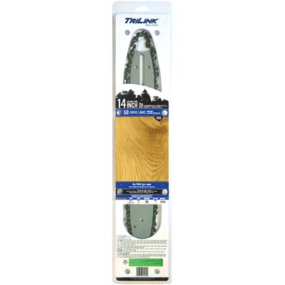 TriLink Saw Chain 14 in. Chainsaw Bar and Chain Combo, 3/8 in. Pitch, 0.050 in. Gauge, 50 Drive Links