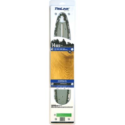 TriLink Saw Chain 14 in. Chainsaw Bar and Chain Combo, 3/8 in. Pitch, 0.050 in. Gauge, 52 Drive Links, BM1501453-1061TL2