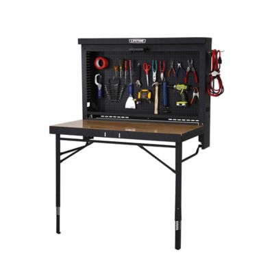 Lifetime 47 in. x 23.3 in. x 33.7-42.3 in. Wall-Mounted Work Table