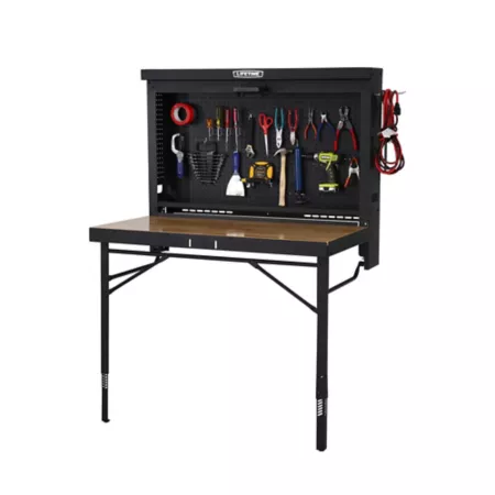 47" x 23.3" x 33.7" - 42.3" Lifetime Wall Mounted Work Table Work Benches