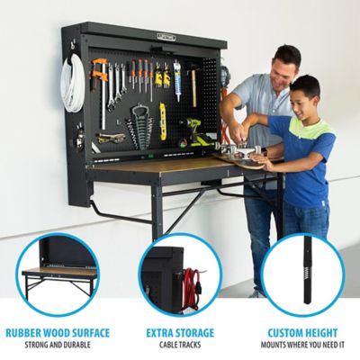 Image showing 8 th Lifetime 47 in. x 23.3 in. x 33.7-42.3 in. Wall-Mounted Work Table