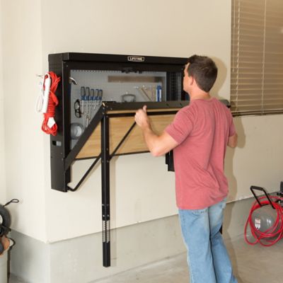 Image showing 11 th Lifetime 47 in. x 23.3 in. x 33.7-42.3 in. Wall-Mounted Work Table