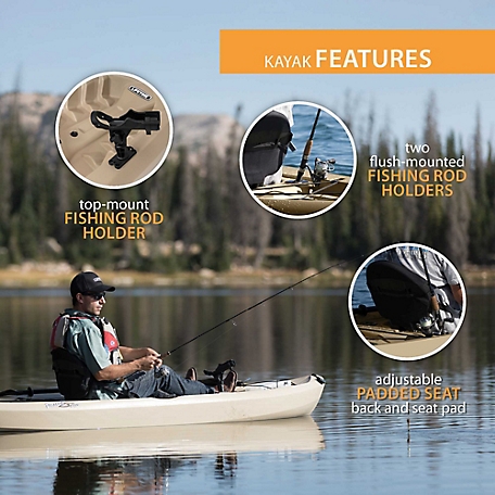 Sit-On-Top Fishing Kayak Boat with Fishing Rod Holders and Paddle