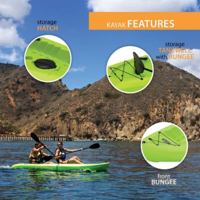 Image showing  10 ft. 6 in. Kokanee Tandem Sit-on-Top Kayak, Lime Green