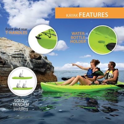 Image showing 5 th Lifetime 10 ft. 6 in. Kokanee Tandem Sit-on-Top Kayak, Lime Green