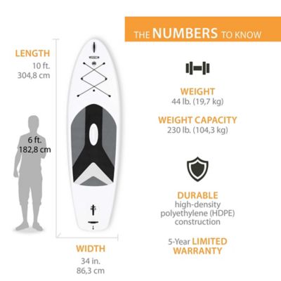 Image showing  10 ft. Horizon Stand-Up Paddle Board, White Granite