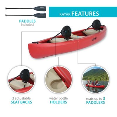 Image showing  13 ft. 3-Person Wasatch 130 Kodiak Canoe, Red
