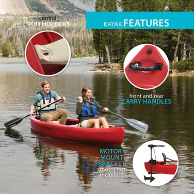 Image showing  13 ft. 3-Person Wasatch 130 Kodiak Canoe, Red