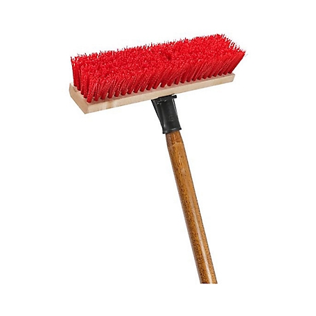 JobSmart Long Handle Synthetic Stiff Bristle Scrub Brush
