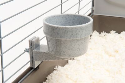 Image showing  10 oz. Quick-Lock Cage Crock Plastic Small Animal Feeder