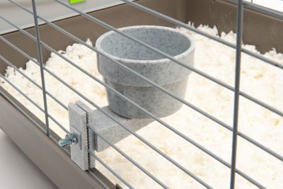 Image showing  10 oz. Quick-Lock Cage Crock Plastic Small Animal Feeder