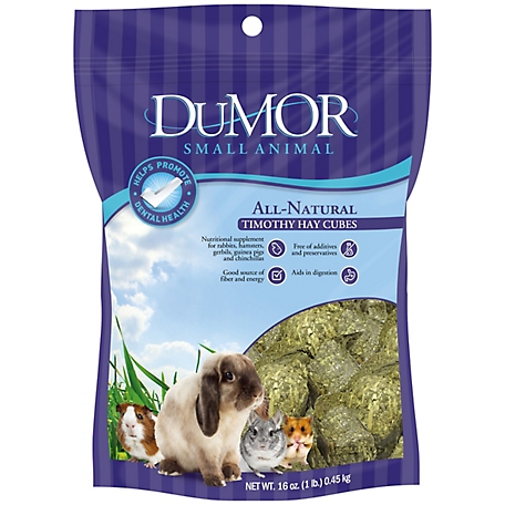 DuMOR All-Natural Small Pet Timothy Hay Cubes, 16 oz.