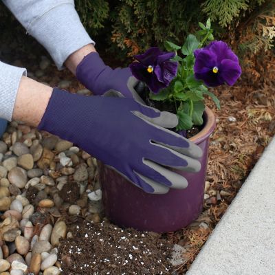 Image showing  Women's Polyester Softec Knit Liner Garden Gripping Gloves, 1-Pair