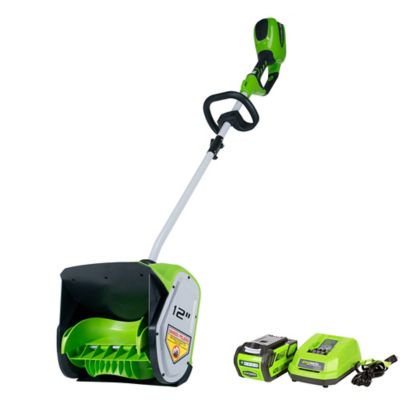 Greenworks 40V 12 in. Single Stage Snow Shovel with 4 Ah Battery and Charger