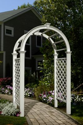 Image showing  49 in. x 24 in. x 92 in. Livingston Vinyl Arbor, White