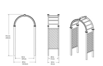 Image showing 7 th Vita 49 in. x 24 in. x 92 in. Livingston Vinyl Arbor, White