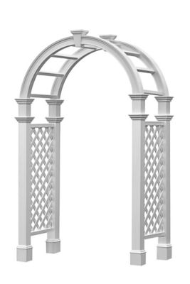 Image showing  60 in. x 28 in. x 102 in. Nantucket Legacy Vinyl Arbor with Trim, White