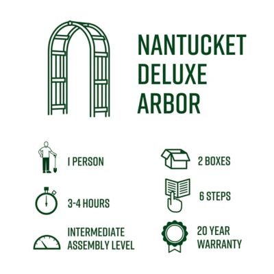 Image showing 4 th Vita 60 in. x 30 in. x 94 in. Nantucket Deluxe Vinyl Arbor, White