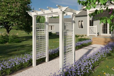 Vita 58 in. x 32 in. x 87 in. Fairfield Vinyl Arbor, White