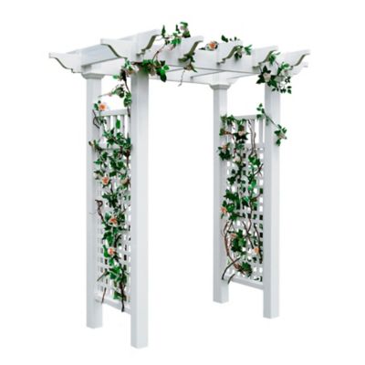 Image showing  58 in. x 32 in. x 87 in. Fairfield Vinyl Arbor, White