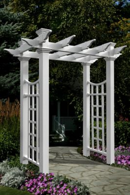 Image showing  92.4 in. x 58 in. x 28 in. Fairfield Deluxe Arbor, White