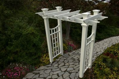 Image showing  92.4 in. x 58 in. x 28 in. Fairfield Deluxe Arbor, White