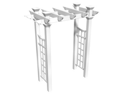 Image showing  92.4 in. x 58 in. x 28 in. Fairfield Deluxe Arbor, White