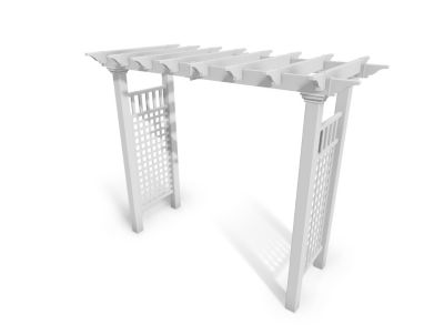 Vita 88 in. x 32 in. x 87 in. Fairfield Grande Vinyl Arbor, White