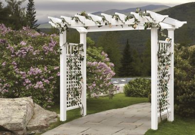 Image showing  88 in. x 32 in. x 87 in. Fairfield Grande Vinyl Arbor, White