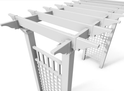 Image showing  88 in. x 32 in. x 87 in. Fairfield Grande Vinyl Arbor, White