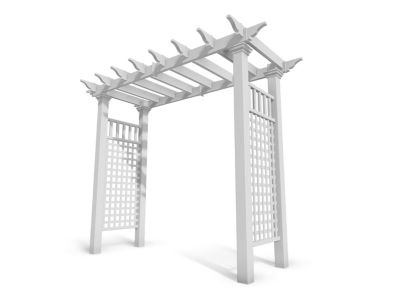 Image showing  88 in. x 32 in. x 87 in. Fairfield Grande Vinyl Arbor, White