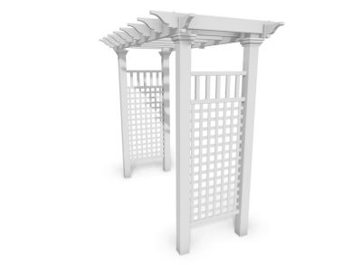 Image showing 5 th Vita 88 in. x 32 in. x 87 in. Fairfield Grande Vinyl Arbor, White