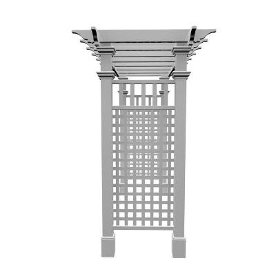 Image showing  88 in. x 32 in. x87 in. Fairfield Grande Vinyl Arbor with Trim, White