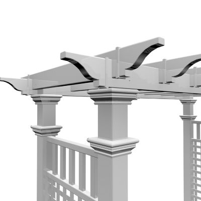 Image showing  88 in. x 32 in. x87 in. Fairfield Grande Vinyl Arbor with Trim, White