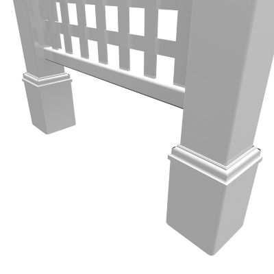 Image showing  88 in. x 32 in. x87 in. Fairfield Grande Vinyl Arbor with Trim, White