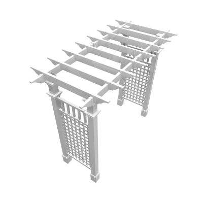Image showing 5 th Vita 88 in. x 32 in. x87 in. Fairfield Grande Vinyl Arbor with Trim, White