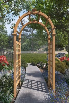 Image showing  47 in. x 24 in. x 89 in. Rosewood Cedar Arbor, Golden Brown