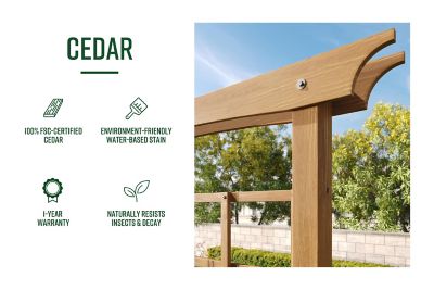 Image showing 5 th Vita 47 in. x 24 in. x 89 in. Rosewood Cedar Arbor, Golden Brown