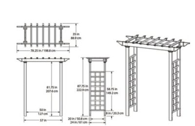 Image showing 5 th Vita 57 in. x 24 in. x 88 in. Carolina Embossed Vinyl Arbor, Brown