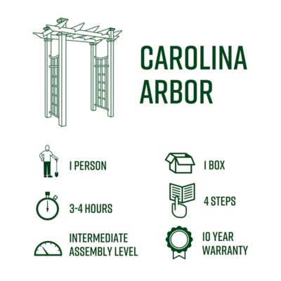 Image showing 6 th Vita 57 in. x 24 in. x 88 in. Carolina Embossed Vinyl Arbor, Brown