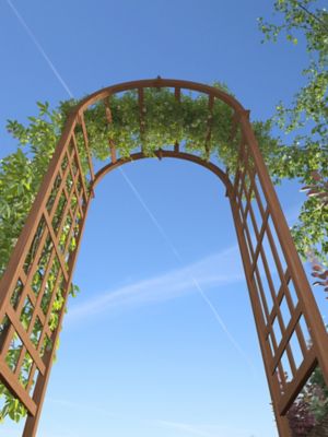 Image showing 5 th Vita 39 in. x 23 in. x 81 in. Sierra Embossed Vinyl Arbor, Brown