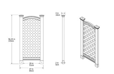Image showing  56.25 in. x 27 in. Luxembourg Privacy Screen