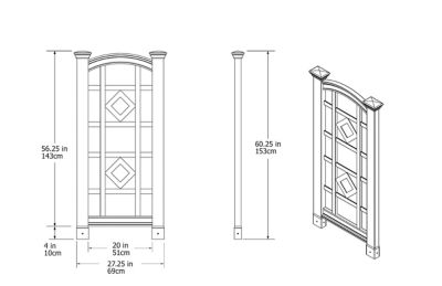 Image showing  27.25 in. x 27-1/4 in. Milan Trellis, White