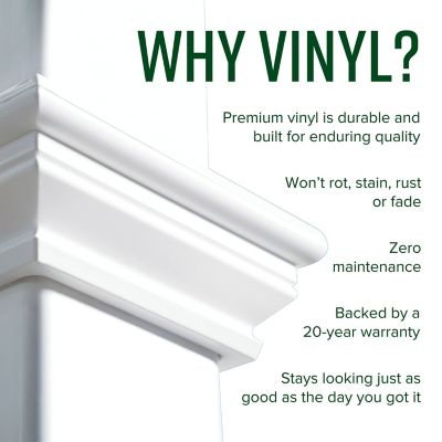 Image showing 4 th Vita 39 in. x 77 in. Athens Vinyl Trellis, White