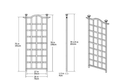 Image showing 1 th Vita 30 in. x 79 in. London Vinyl Trellis, White