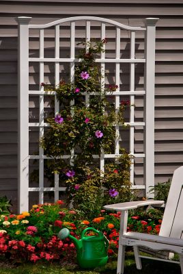 Image showing  54 in. x 96 in. Grande Vinyl Trellis, White