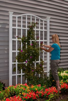 Image showing  54 in. x 96 in. Grande Vinyl Trellis, White