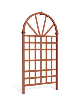 Vita 39 in. x 77 in. Savannah Embossed Vinyl Trellis, Brown